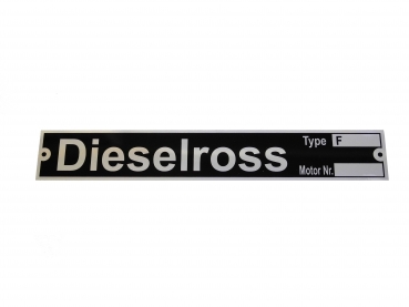 Typenschild für Fendt Schlepper "Dieselross"