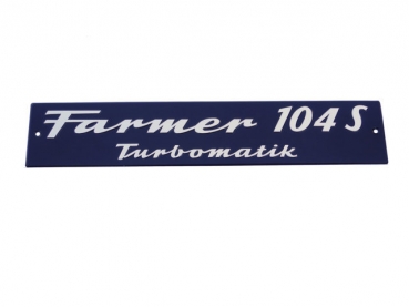 Motorhaubenschild für Fendt Typ Farmer 104 S