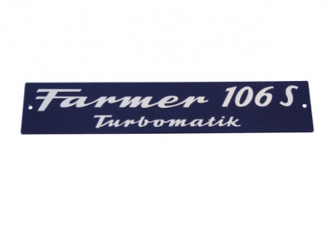 Motorhaubenschild für Fendt Typ Farmer 106 S