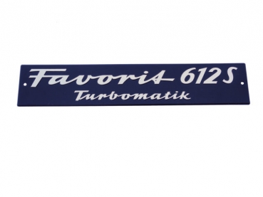 Motorhaubenschild für Fendt Typ Favorit 612 S