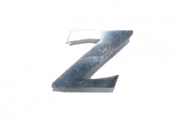 Buchstabe Z aus Edelstahl mit rückwärtiger Schraubbefestigung