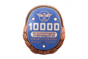 10000 Betriebsstunden Plakette für Hanomag Schlepper