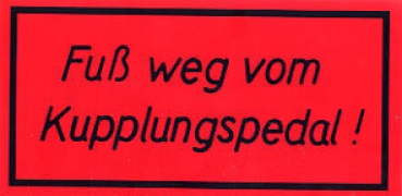 Aufkleber "Kupplungspedal" für Hanomag sowie diverse weitere Schlepper