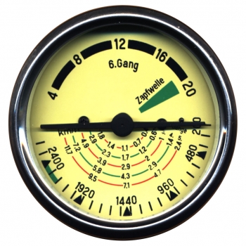 Traktormeter , 80,0 mm, für Hanomag Typ Perfekt 300 Perfekt 400 runde Motorhaube