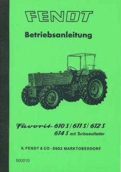 Fendt Ersatzteilliste für Favorit 612 S 614 S Traktor Schlepper 184001 