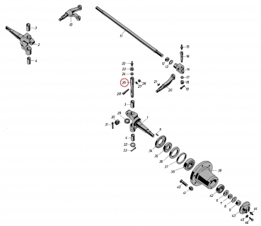 Preview: Achsschenkelbolzen für Hanomag Typ R40, R45, R55, R450, R455, R460, ATK