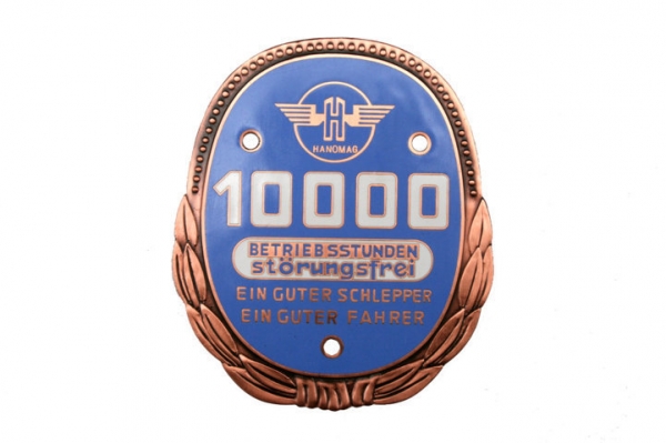 10000 Betriebsstunden Plakette für Hanomag Schlepper