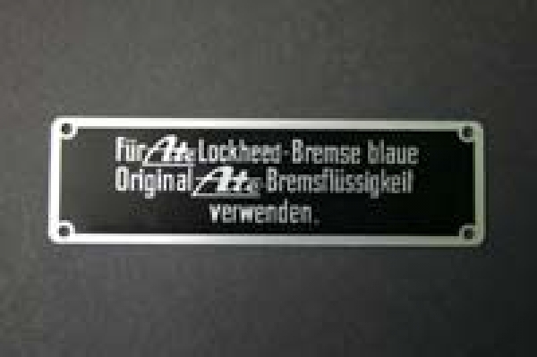 ATE Schild für Lockheed Bremse